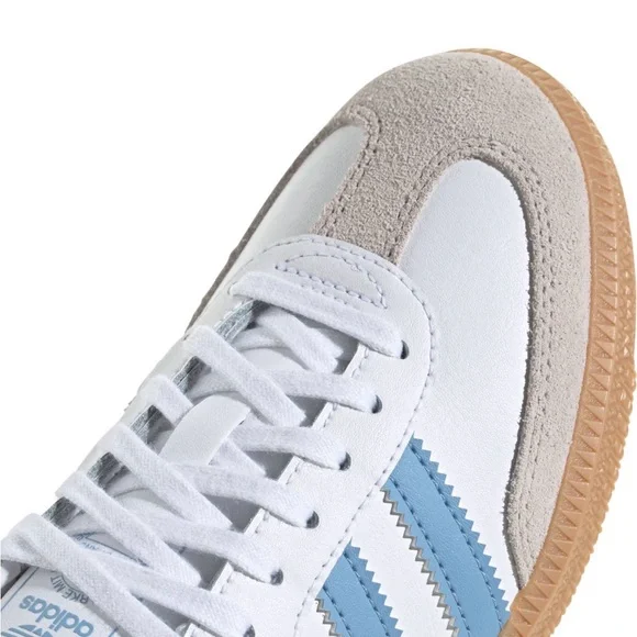 adidas Adidas Samba OG White Blue Gum Sole Sneakers | Youth 7Y / Women’s 8.5 NEW - Picture 6 of 12